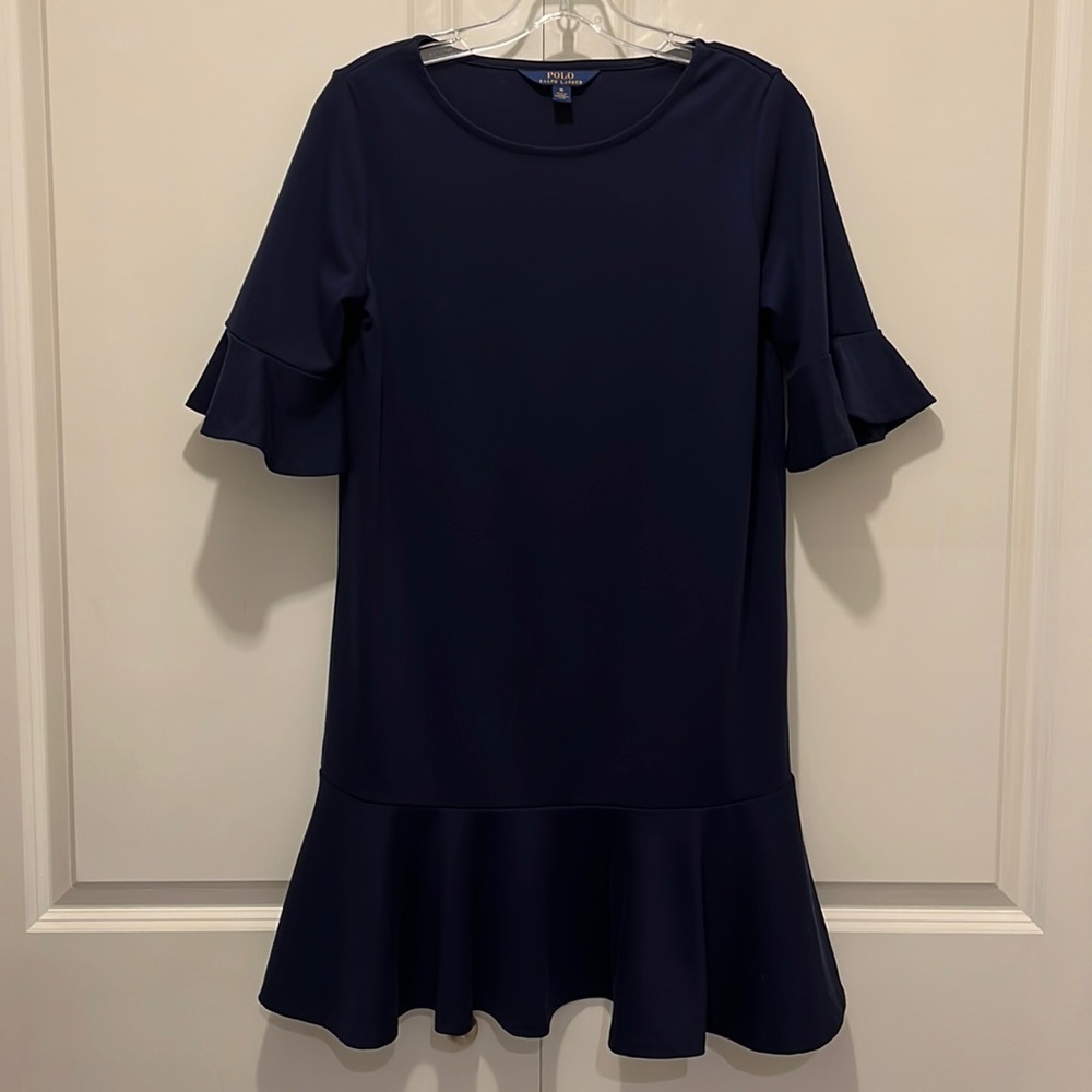POLO Ralph Lauren Navy Blue Dress with Ruffles